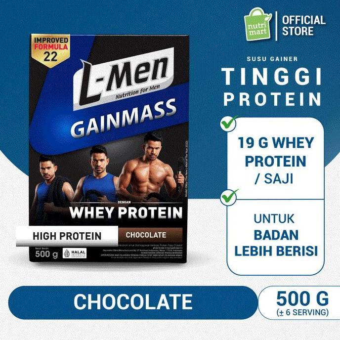 Uahsahabattani_ - L-Men Gain Mass Chocolate 5G Protein 22G Susu Penambah Massa Otot