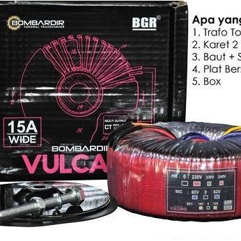 TRAFO VULCAN 15A CT 62V BOMBARDIR TRAVO VULCAN TOROID 15 A DONUT BELL