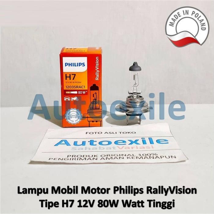 Philips Rally Vision H7 12V 80W Watt Tinggi Lampu Mobil Motor Terlaris Best Quality 100% Original
