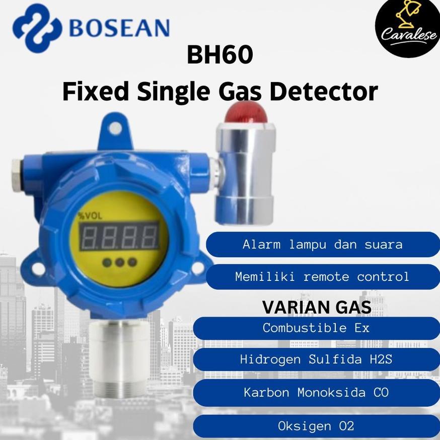 Bosean Fixed Gas Detector Oksigen/Karbon Monoksida/Hidrogen Sulfida O2/CO/H2S/CO2/EX BH-60