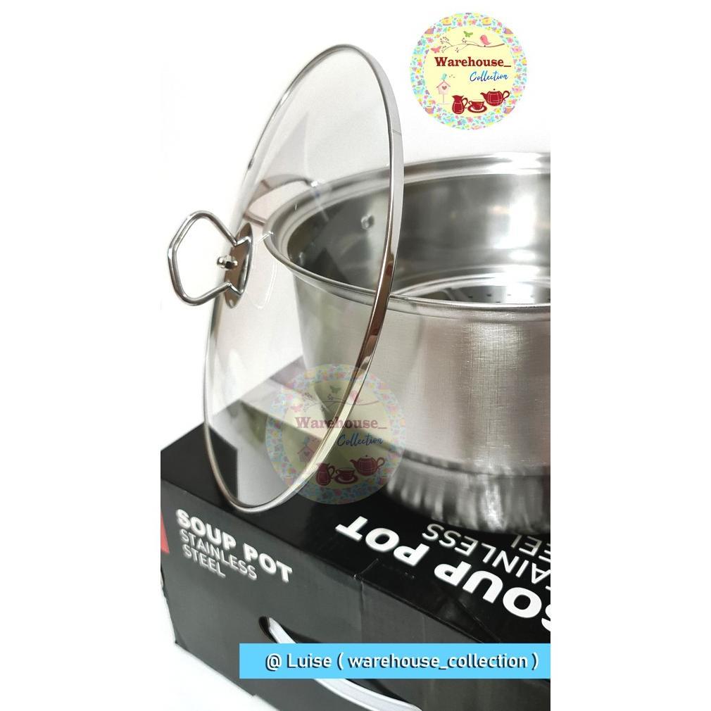 Calypso Panci Steamer Stainless 28Cm Tutup Kaca / Panci Kukus 28Cm / Panci Steamer Calypso 28Cm (W&C
