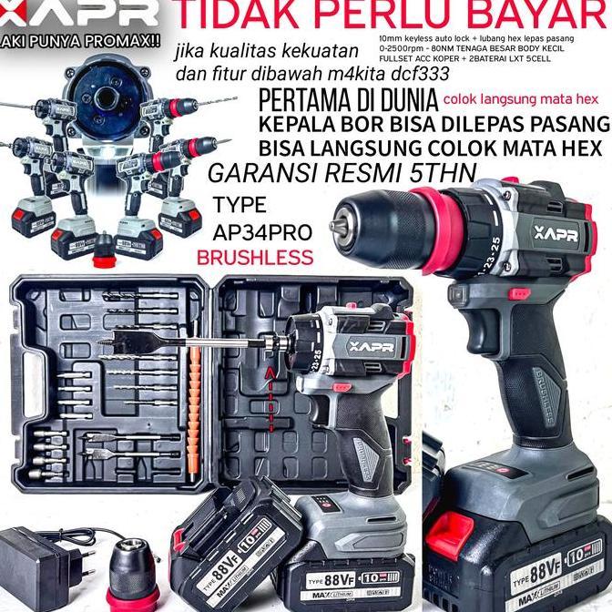 BEBAS ONGKIR - Raja bor brushless APR AP34 PRO basic mesin ap13pro bisa untuk impact driver sekruple