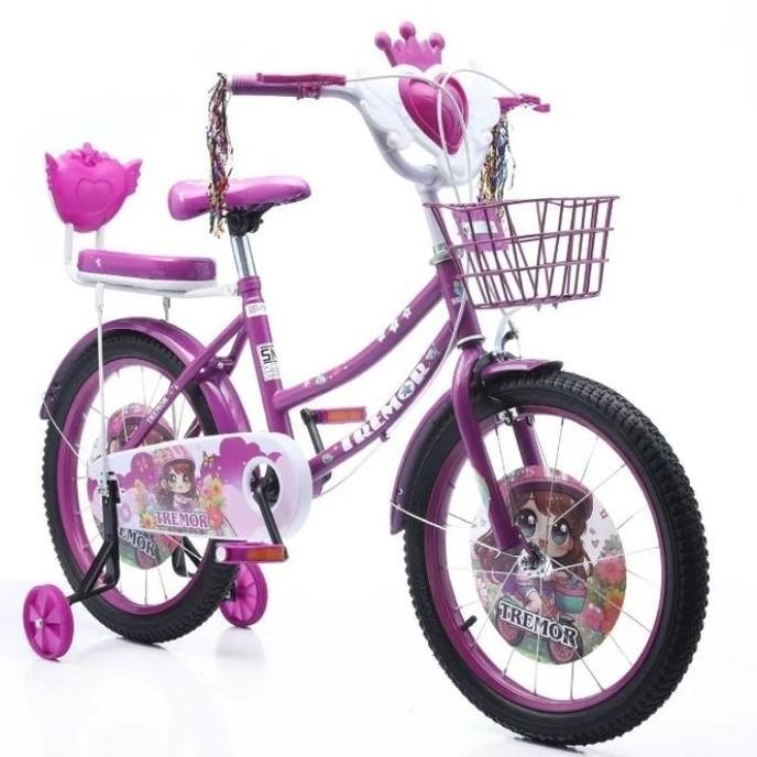 Sepeda Mini Trendy/ Tremor  Anak Perempuan Cewek Ukuran 16 Inch Roda Empat Musik Lagu Lampu