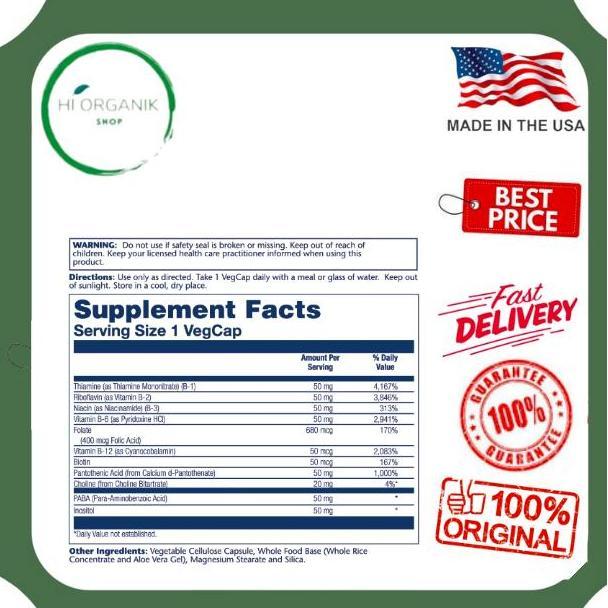 Solaray Vitamin B Complex 50 Mg 50 Veg Caps Original