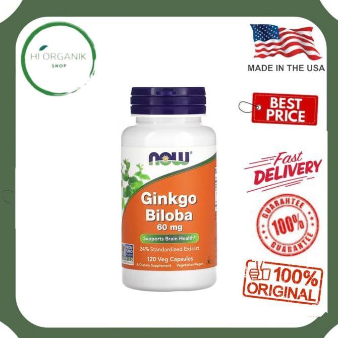 Now Foods Ginkgo Biloba 60 Mg 120 Veg Capsules Original