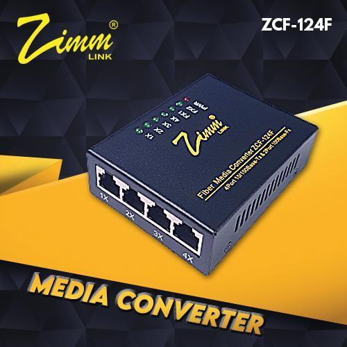 Zimmlink Zcf-124F Media Converter 2 Fo 4 Lan Terbaru Best Quality 100% Original