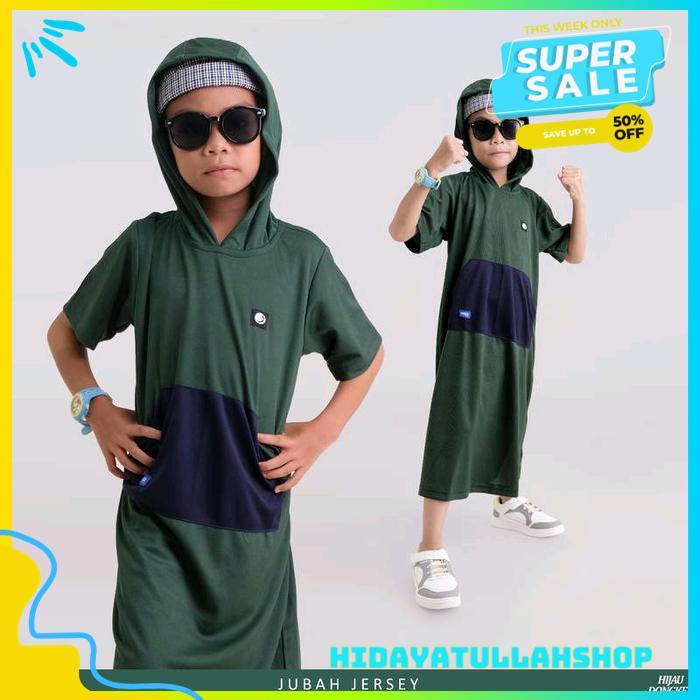 JUBAH JERSEY ROKIDZ GAMIS ANAK LAKI LAKI BAHAN DRY FIT WAFER ELASTIS BAJU SHOLAT CASUAL ANAK AKTIF H