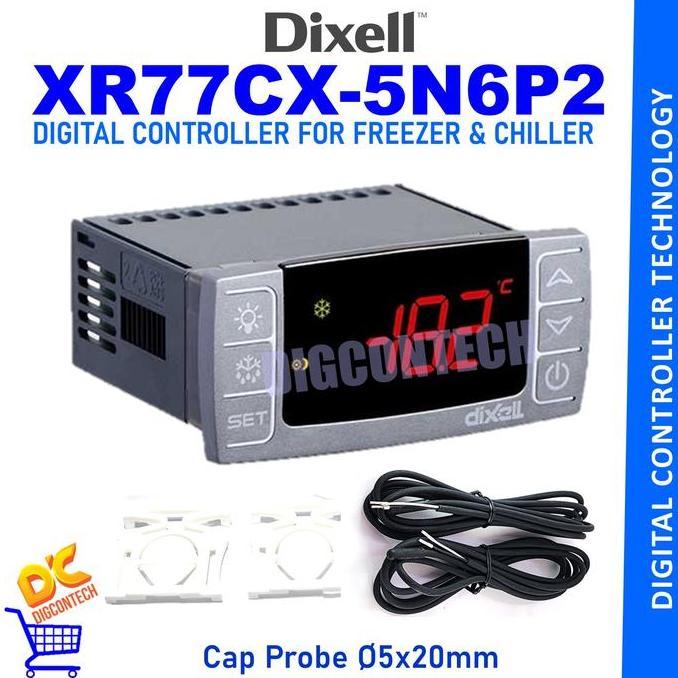Premium DIXELL XR77CX-5N6P2 DIGITAL THERMOSTAT 230Vac, inc.NTC Probe Promo