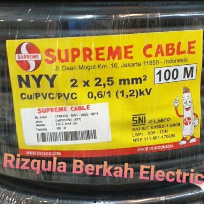 Promo Kabel NYY 2x2.5 SUPREME 100 Meter/Kabel NYY 2x2,5 SUPREME 100 METER. Diskon