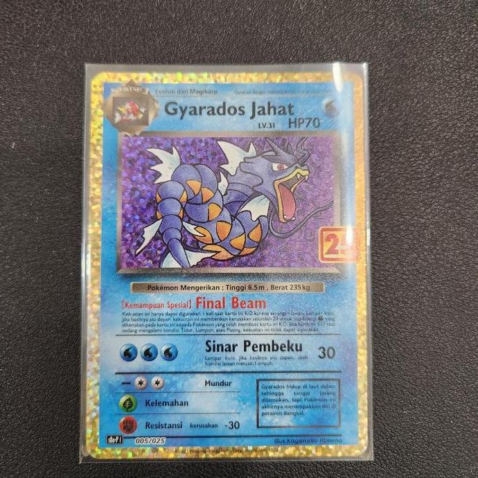 pokemon tcg 005/025 gyarados jahat 25th ASLI