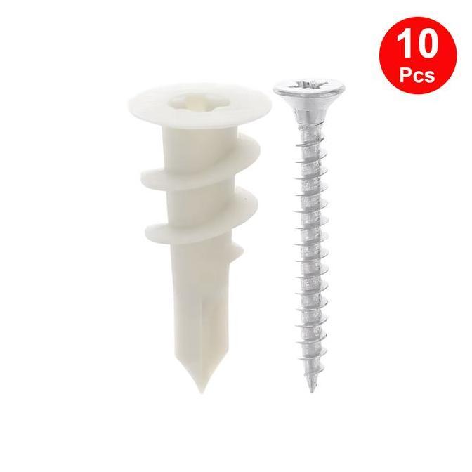 10 Pcs Baut Sekrup dan Fisher Tembok Dinding Pemasangan Furnitur Gantung