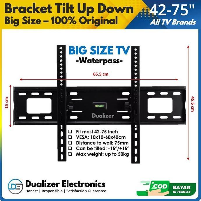 Bracket Tv Smart/Android Led 75 70 65 60 55 50 Inch Tilt Waterpass