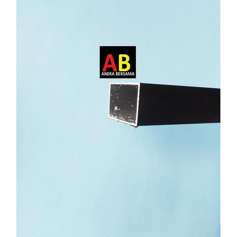 Hollow Aluminium 25.4mm x 38.1mm HITAM Tebal 1mm