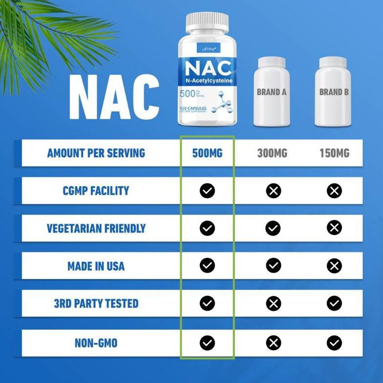 Usa Nac Acetyl L-Cysteine 500Mg - 120 Kapsul Antioksidan Glutathione L Cysteine Original