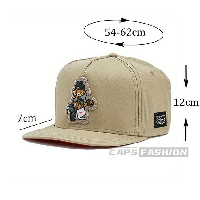 Topi Snapback Garfield  hip hop Fashion bordir merek tide untuk pria dan wanita caps hat topi cowok 