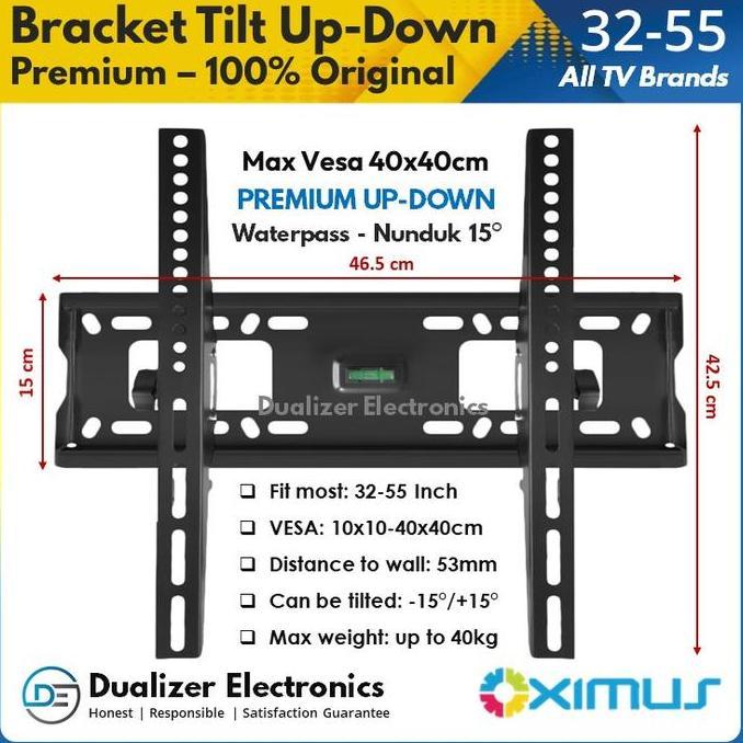 Bracket Smart Android Tv 32-40-43-50-55 Inch Breket Tv Cocok Untuk Tv Merk Tcl, Sharp, Realme, Mi Tv