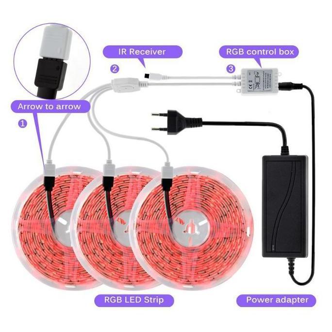 New- Paket LED STRIP RGB 15M SMD 5050 3528 2835 IP44 OUTDOOR