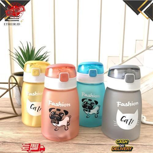 Super Either.Id Botol Minum Anak Dewasa Unik Lucu Transparan Motif Aesthetic Plastik Premium 430Ml -