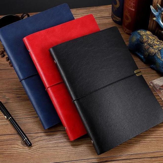 Triple W 4In1 Leather Note Book R Kraft Grid Dotted Ruled Buku Kerja Catatan Agenda A5