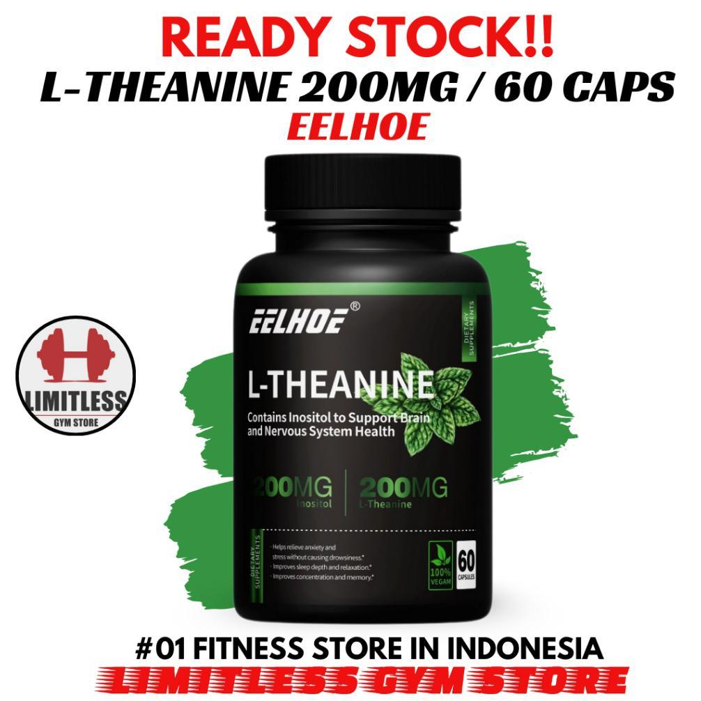 (Promo) Usa L-Theanine 200Mg - 60 Kapsul L Theanine Calm Relax Original