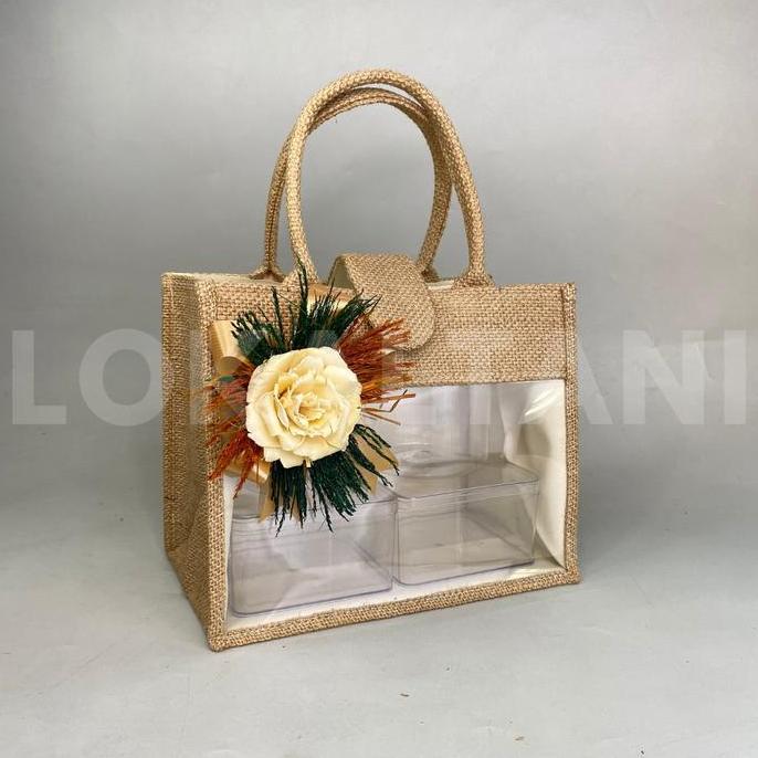 Tas Hampers Goni/ Tas Karung Goni Hampers Packaging/ Totebag Goni / Goni Mika Tutup Maghnet