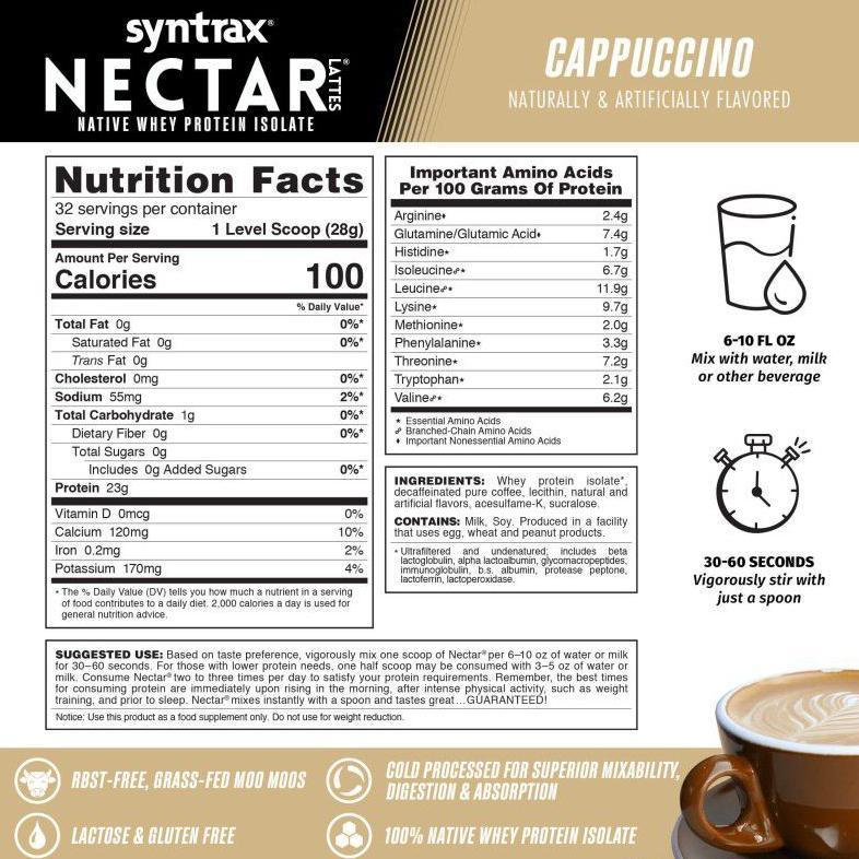 (Promo) Syntrax Nectar Whey Isolate 2 Lbs Wpi Import Usa - 32 Serving 900 Gram Original