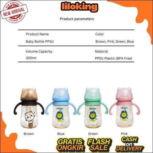 Baru Either.Id - Botol Minum Anak/Botol 2 In 1 Dot Dan Sedotan/Karakter Rabbit Bear Tutup Clip/Impor