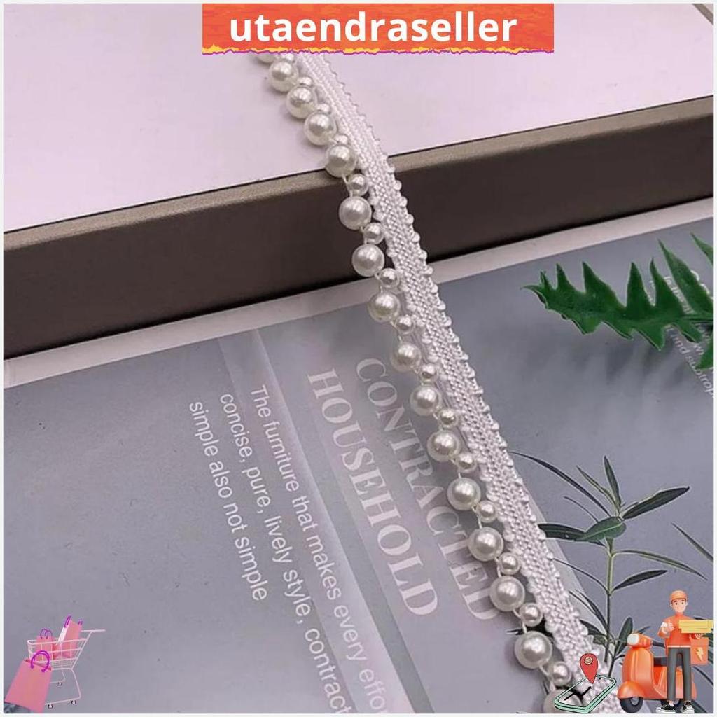 Pita Mutiara Trim Renda Manik Manik Handmade Poliester Aksesoris Pakaian Tradisional Terlaris
