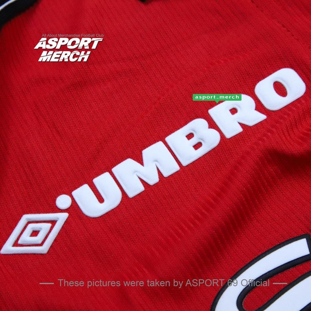 Terbaru Ew64 Jersey M4N United Retro Home 1998 1999 Long Sleeve Jersi Mu Retro Home 98 99 Treble Len
