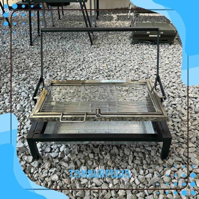 jk-54 Promo alat pemanggang ayam/ikan Desain berputar lipat panggangan arang komersial kapasitas bes