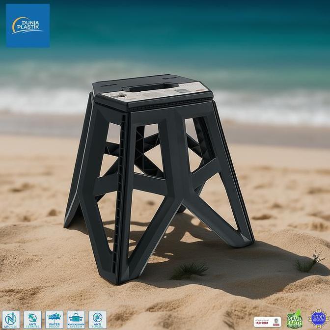 Kursi & Meja Lipat Santai Kursi Meja Plastik Portable Kursi Taman Bangku Mancing Serbaguna Camping d