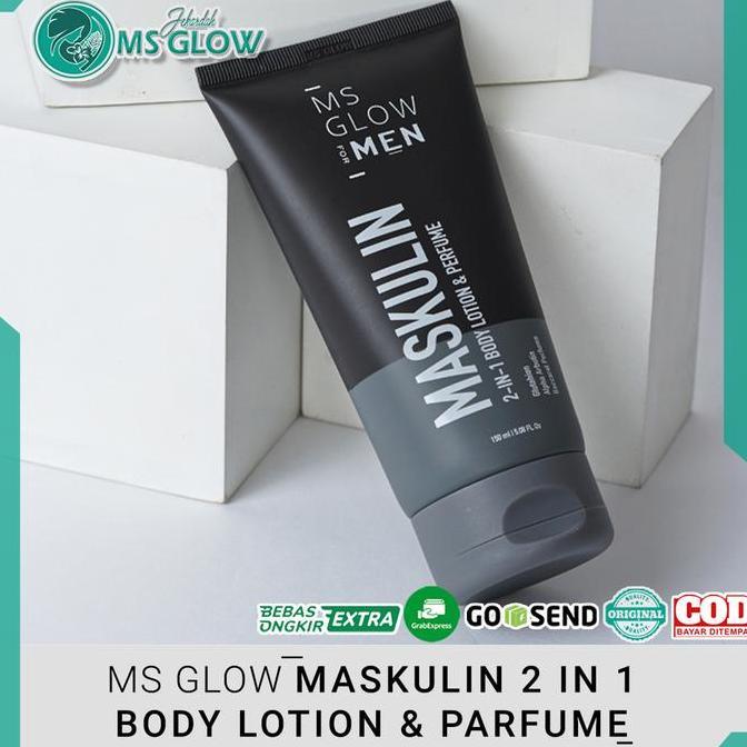 NEW MASKULIN MS GLOW FOR MEN - BODY LOTION & PARFUM PRIA ORI