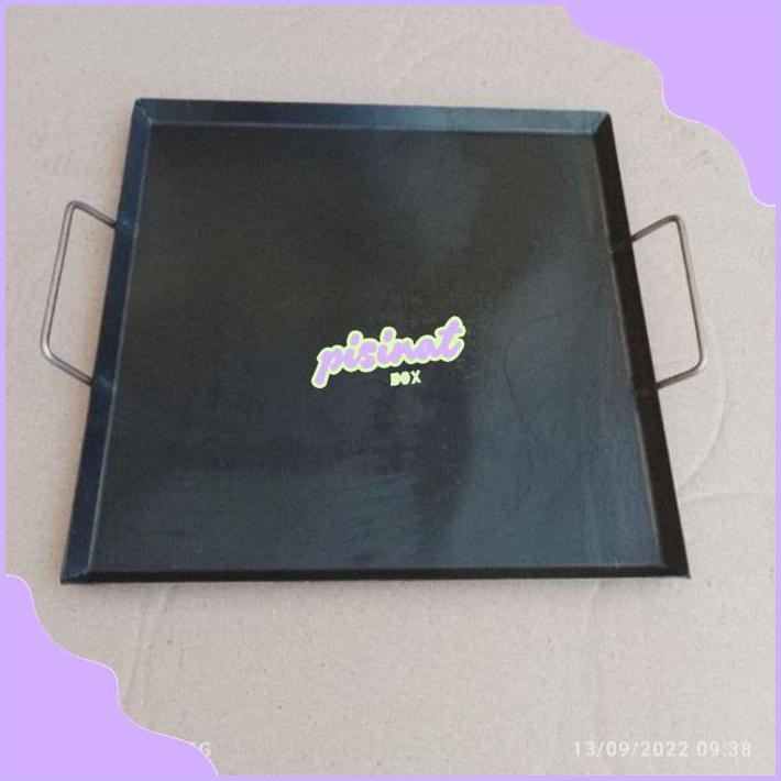 gj-46 PANGGANGAN PLAT BAJA HITAM TEFLON / BAKARAN SOSIS DAGING BURGER / ALAT PANGGANGAN SERBAGUNA IK