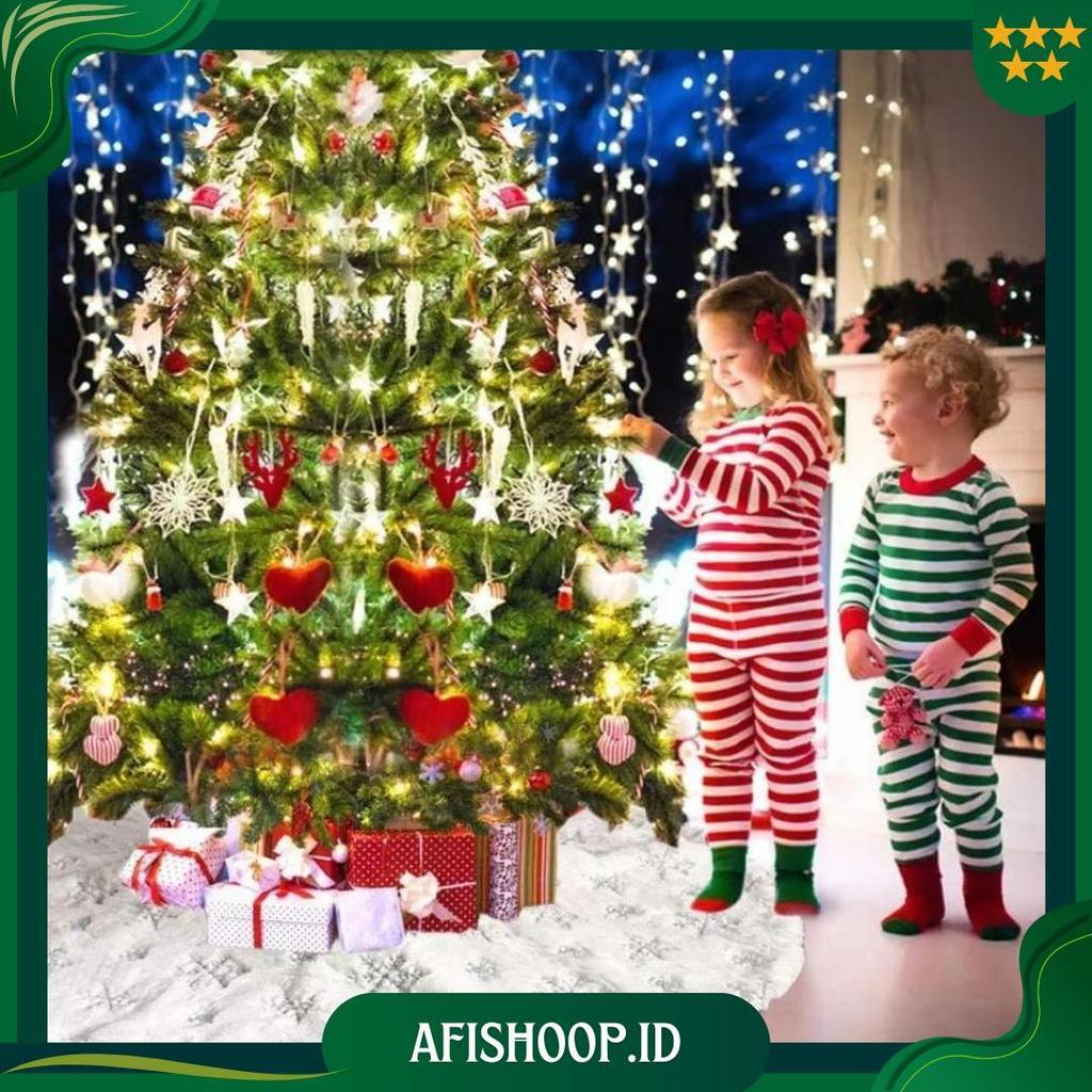 Alas Pohon Natal Motif Salju Tatakan Pohon Natal 90Cm/120Cm Da Cod