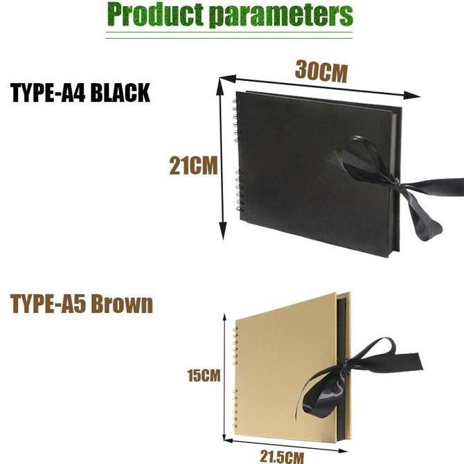 Scrapbook Album Foto Notebook Vintage Buku Catatan Story Book A4 / A5 murah