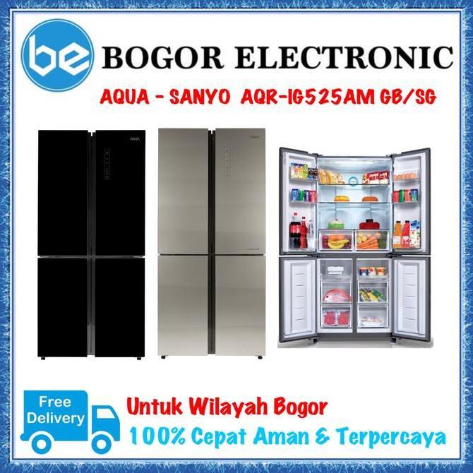 Promo Aqua Kulkas 4 Pintu | Glass Door - Inverter | Aqr-Ig525Am | Aqrig525Am