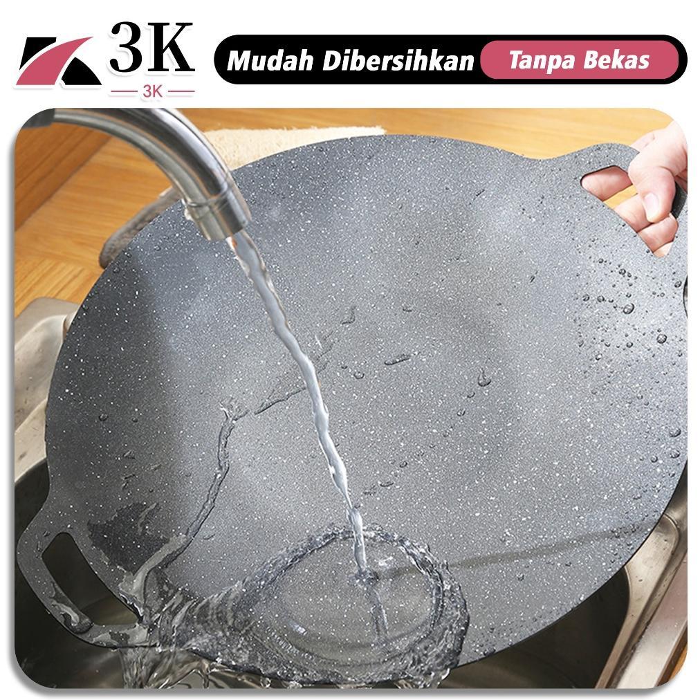 Bisa Cod (3K Surabaya) Wajan Datar Bbq Anti Lengket 34Cm Serbaguna/Panci Panggangan Ikan Grill Steak