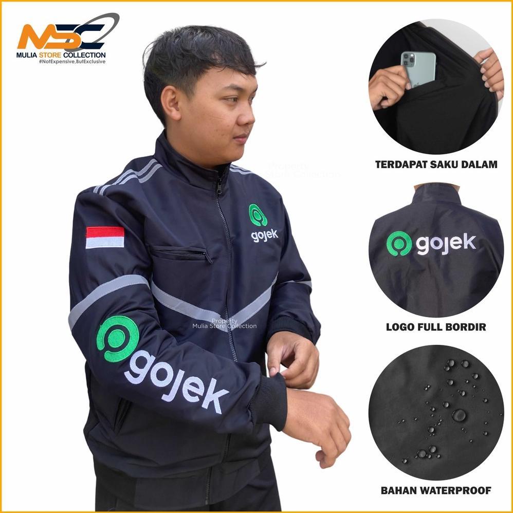 Jaket Bomber Pria Waterproof / Jaket Go Jek Hitam Anti Air / Jaket Maxim Terbaru / Jaket Ojol Murah