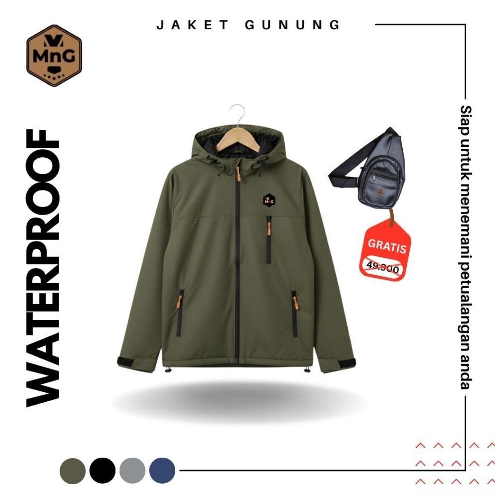 Baju Hangat Jaket Gunung MnG Hiking Touring Pria Tebal Waterproof Terlaris By Mikaila Official Shop