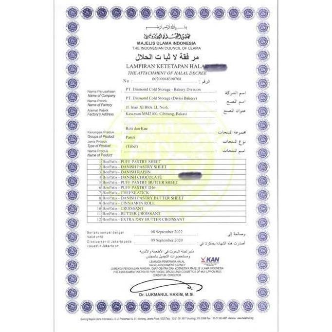 BONPATIS Croffle Croissant Dough Frozen FULL Butter 50gr (Min 10 Pcs)