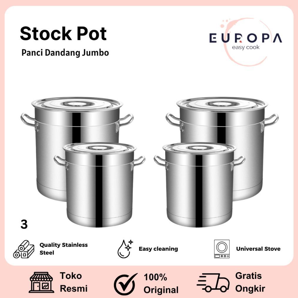 Panci Dandang Stainless Steel Tebal Panci Bakso Stockpot Panci Besar EUROPA