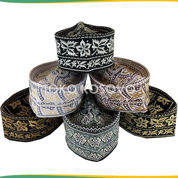 GROSIR (10 Pcs) Peci Oman Bangladesh Paket Usaha Kopiah Haji Sholat Banglades Santri Pria Pesantren 