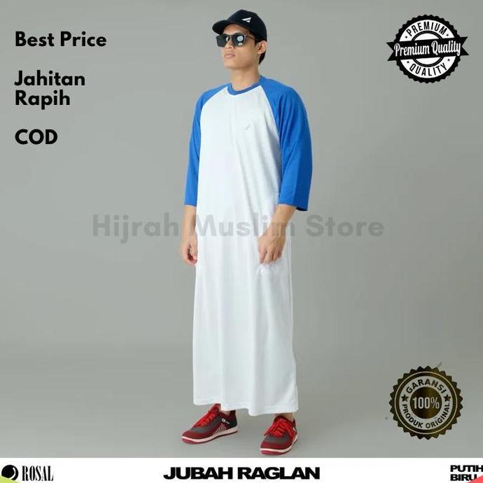 Jubah Gamis Pria Kaos Raglan ROSAL - Jubah Sporty Pria Terlaris