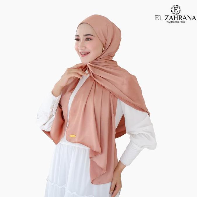 El Zahrana Hijab Pashmina Silk Kerudung Pesta Satin Kerudung Wisuda Mewah - Aeris Shawl Cantik