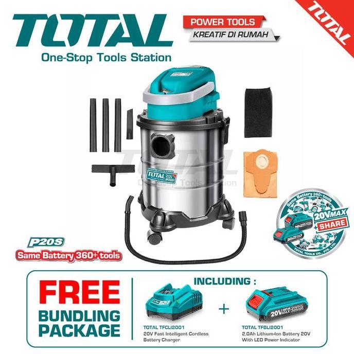 TOTAL LITHIUM-ION VACUUM CLEANER/WET & DRY VACUUM CLEANER TVLI2005