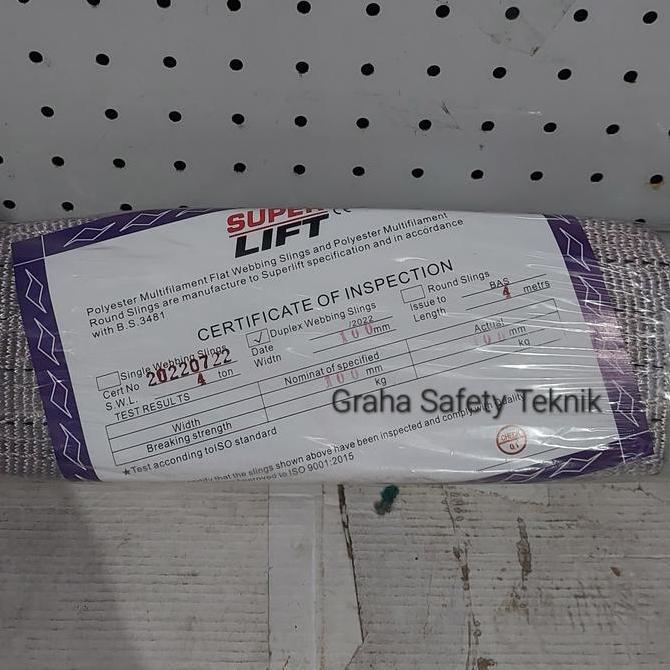 SUPERLIFT Polyester Webbing sling 4 ton x 4 meter / tali angkat webing