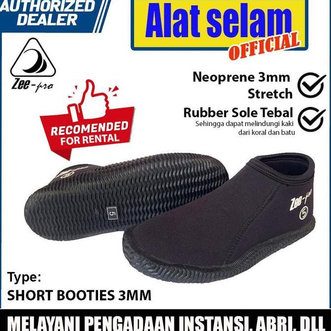 HARGA DISC - Short Boot Scuba Diving Zeepro Booties 3mm Sepatu Karang Selam Pendek