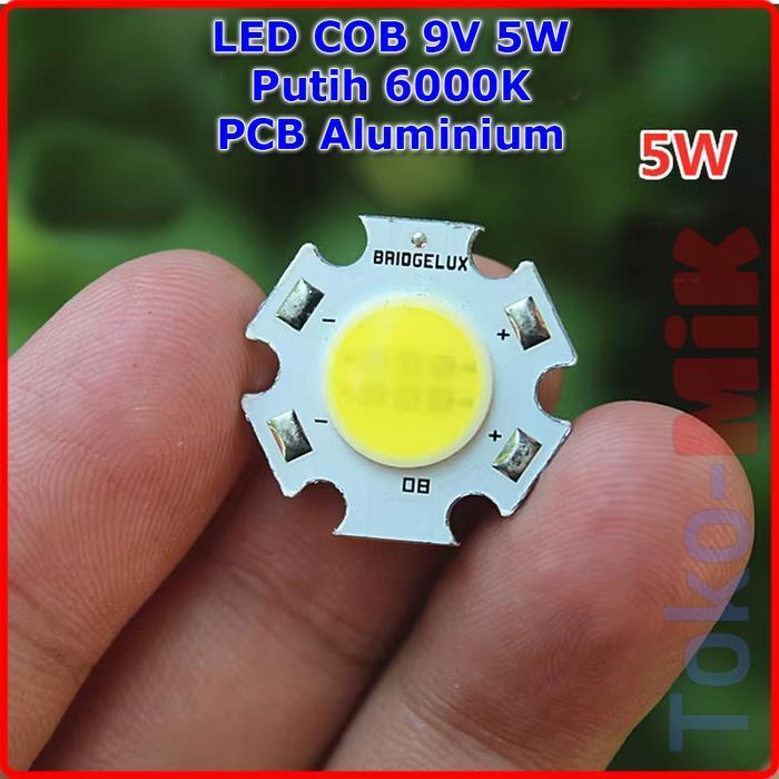 LED HPL COB Putih PCB Alumunium DC 9V 5W