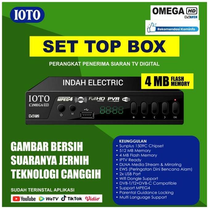 Set Top box IOTO OMEGA 4MB FULL HD DVB T-2 TV DIGITAL