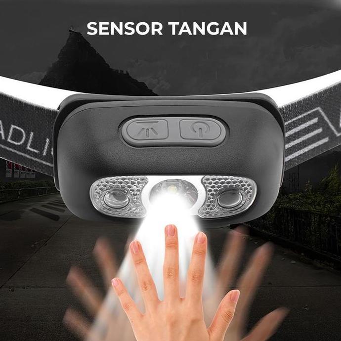 Terjangkau Headlamp Senter Sensor Senter Kepala Led Usb Charge Headlamp Sorot Terang Ringan Baterai 